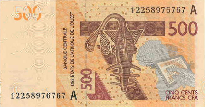 P119a Ivory Coast W.A.S. A 500 Francs 201